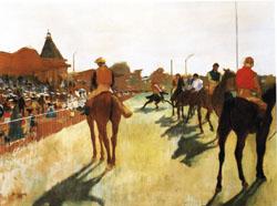 Edgar Degas Race Horses before the Stands